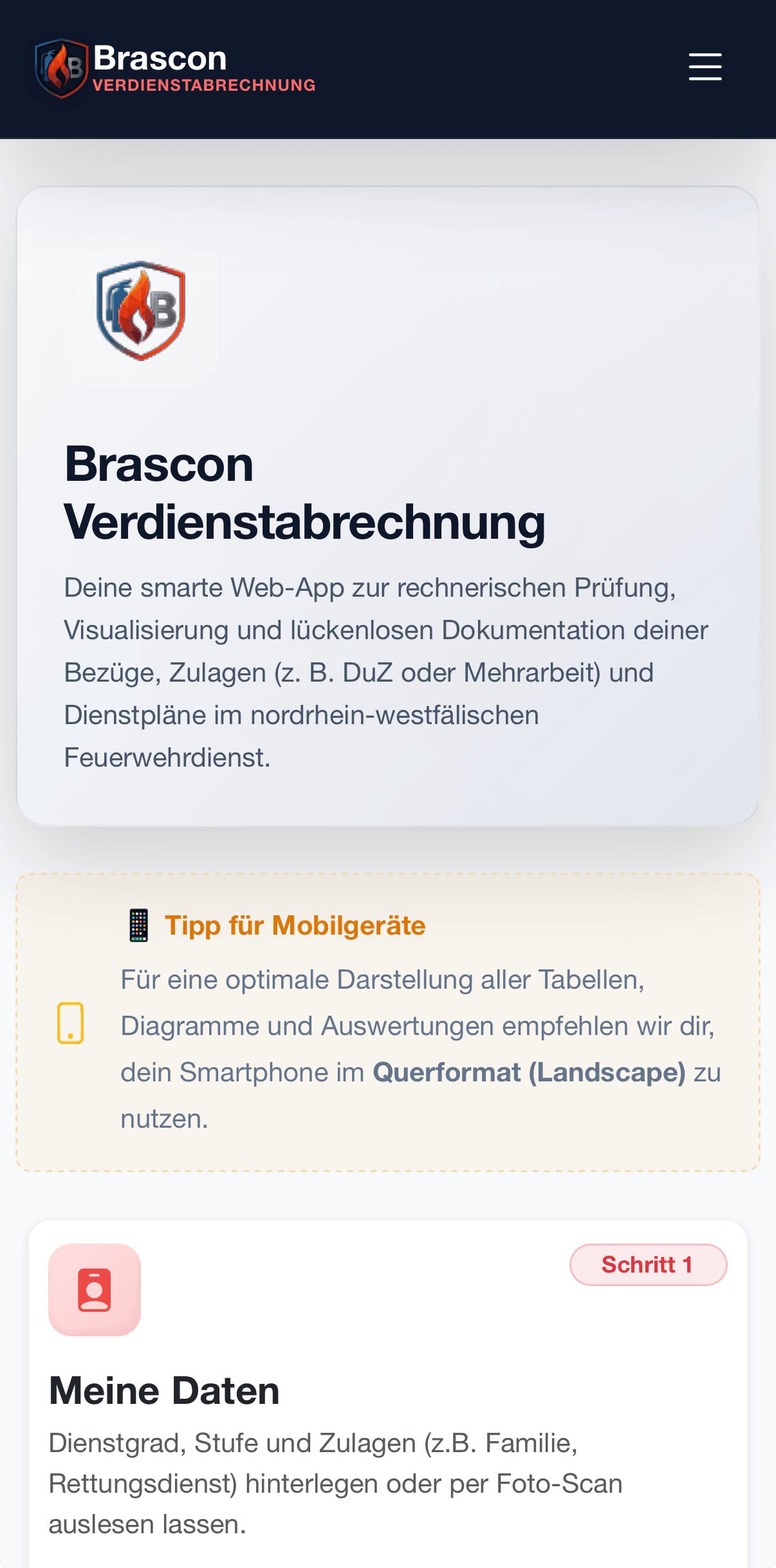 Brascon Verdienstabrechnung Mobile Version